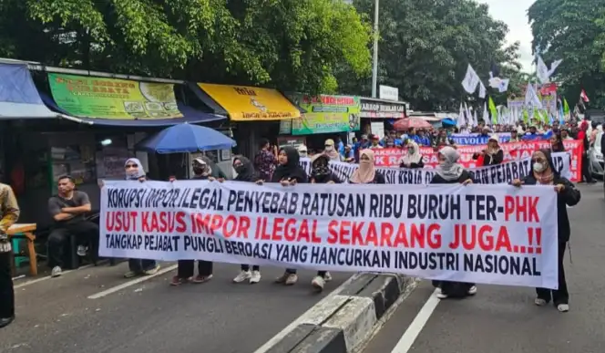 DPD FSP LEM SPSI Jawa Barat Kecewa Pimpinan KPK Tidak Hadir Terima Delegasi Buruh pada Aksi Hari Anti Korupsi Sedunia
